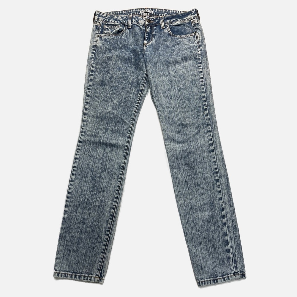 Wildfox Easy Rider Skinny Blue Jeans size 30 Light Acid Wash High Rise Denim EUC